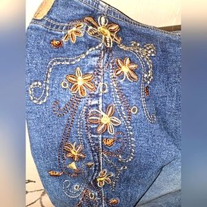 Women's Z Cavaricci embroidered jeans, size 7